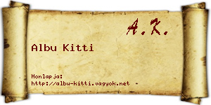 Albu Kitti névjegykártya