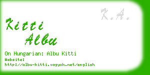 kitti albu business card